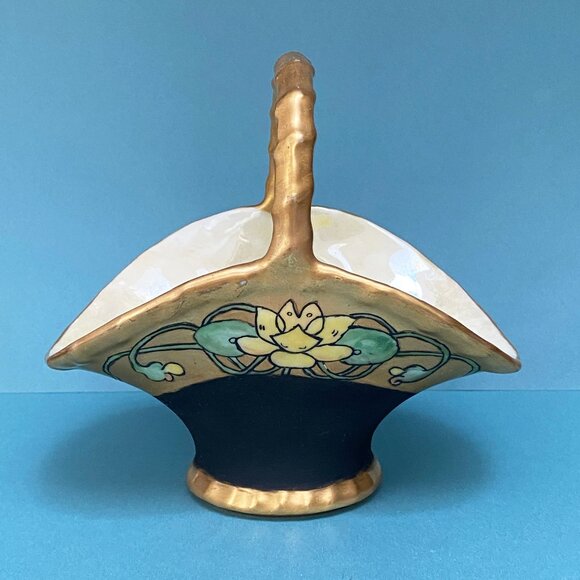 Antique Bernard Aud & Co. Haviland France Gilt Creamer and Salt Basket Art Deco - Picture 5 of 11